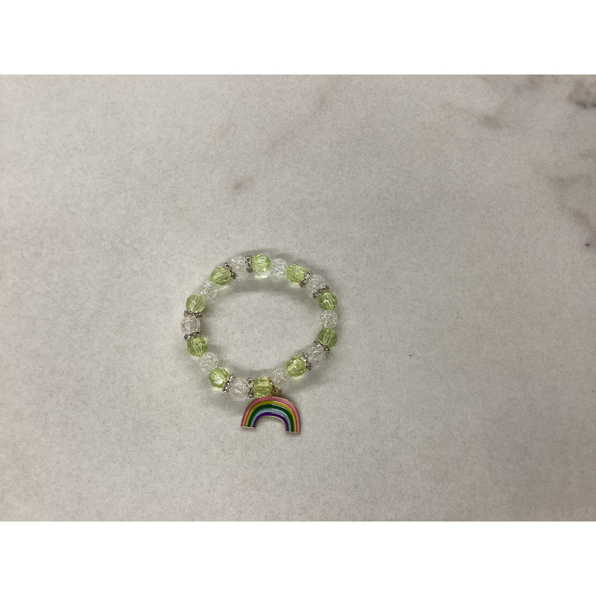 rainbow charm bracelet | yellow and clear