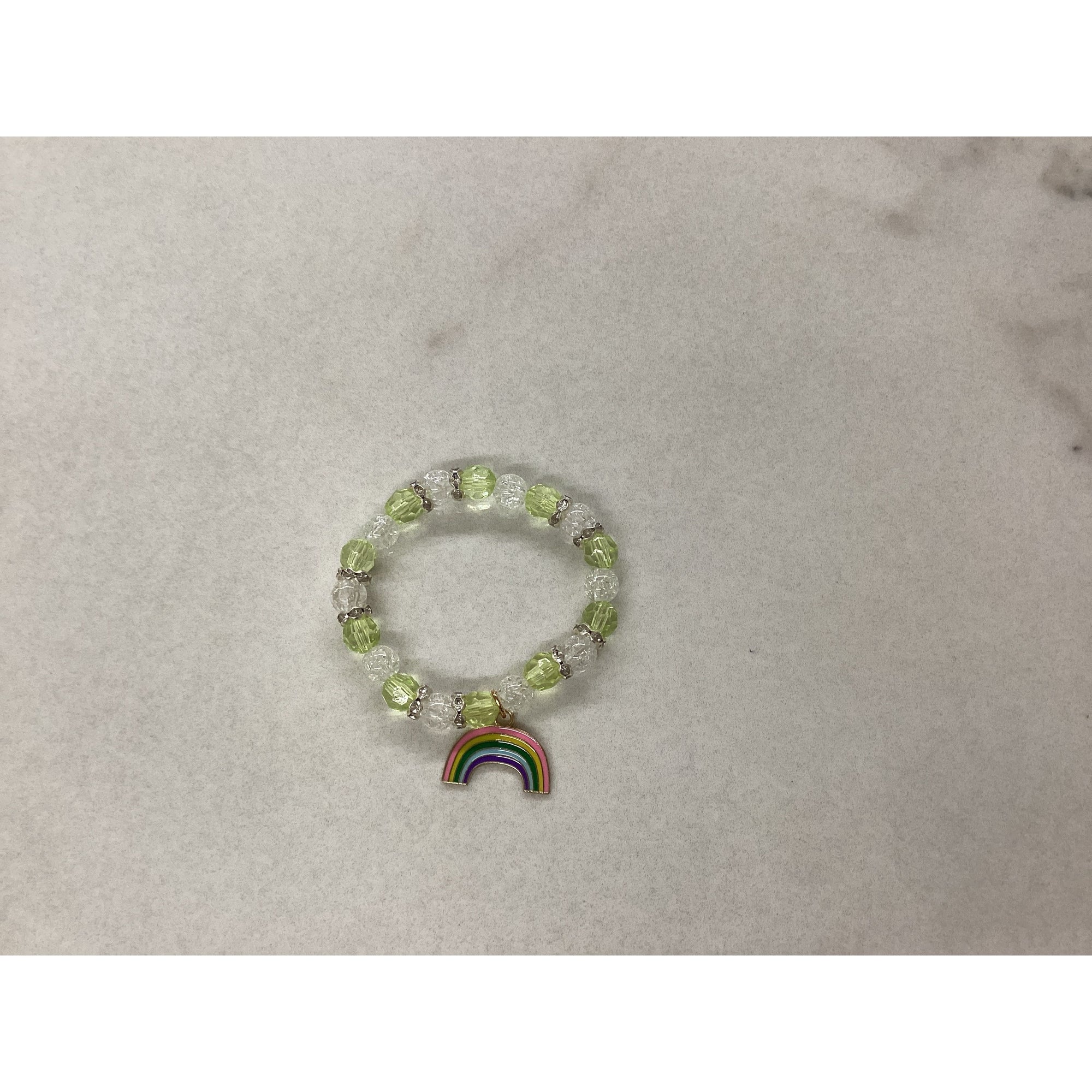 rainbow charm bracelet | yellow and clear