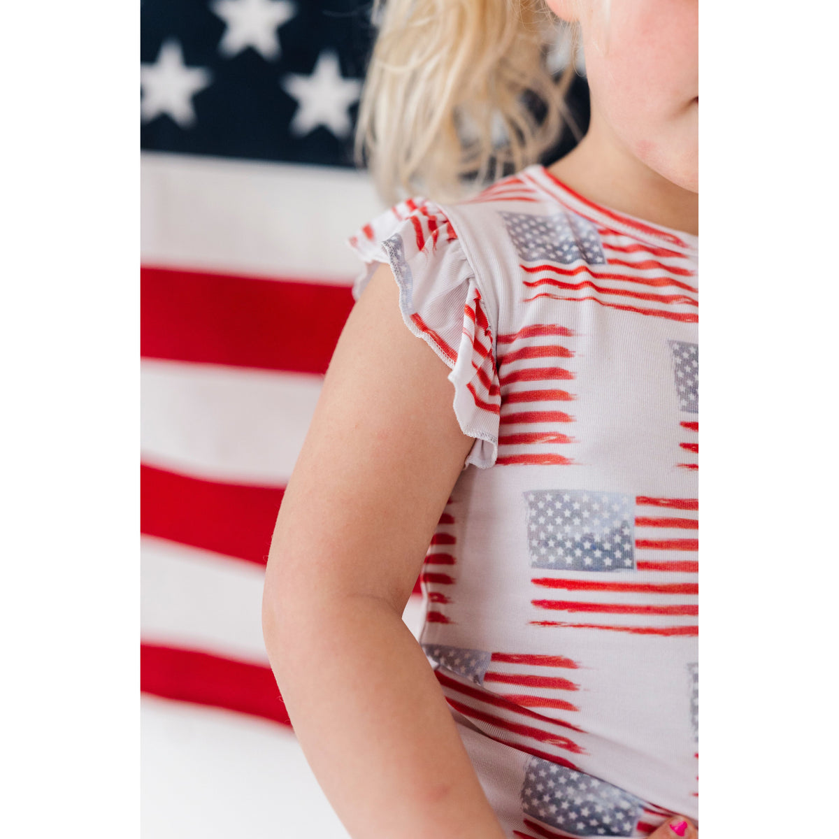 American Flag Ruffle Short Set
