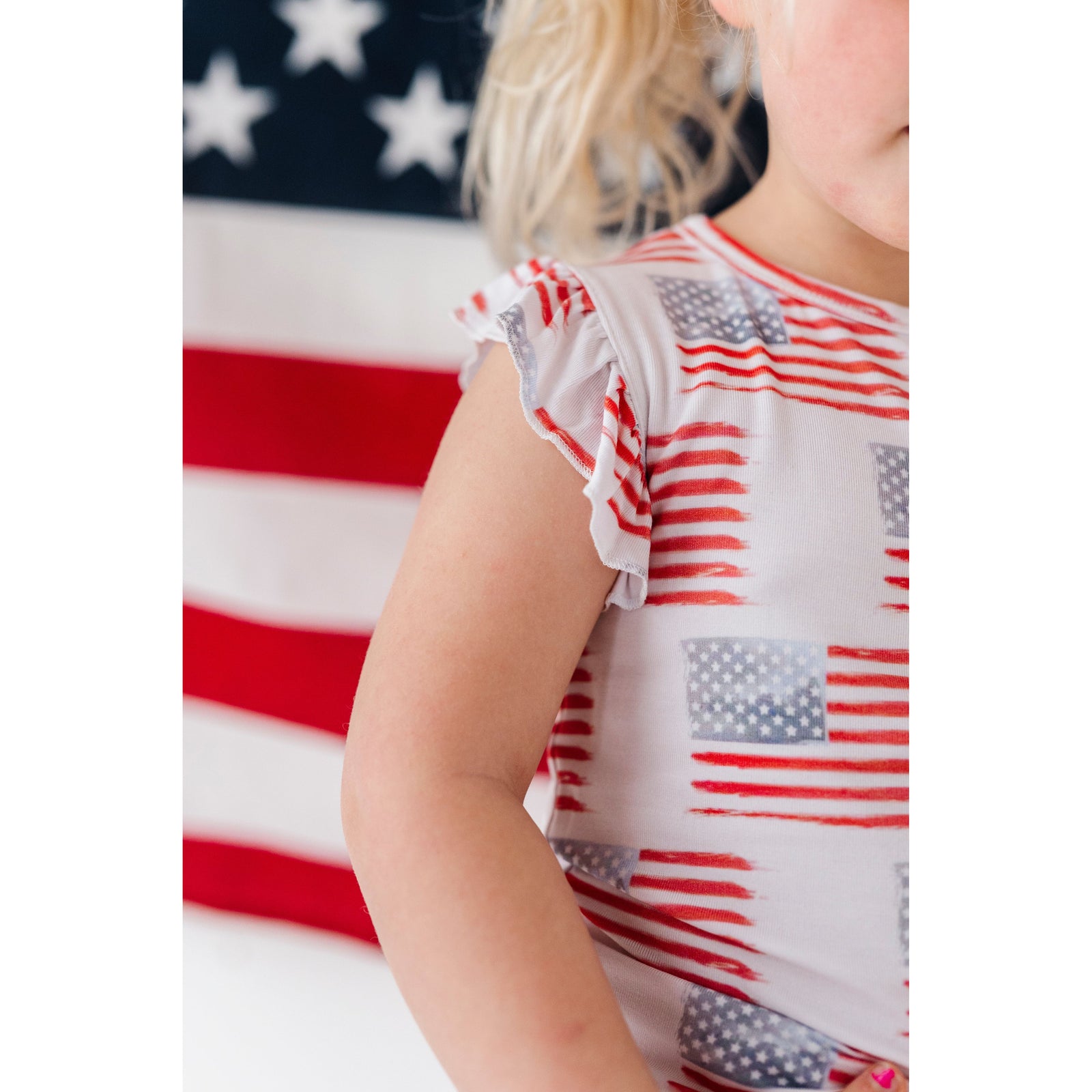 American Flag Ruffle Short Set