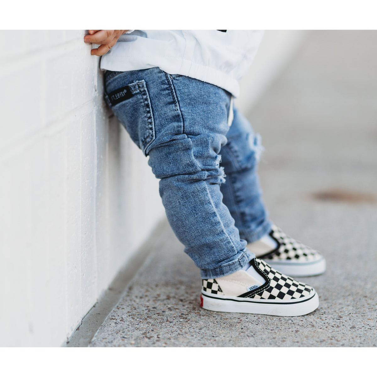 Light Wash Distressed Denim