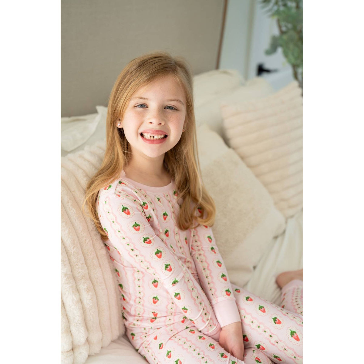 Strawberry Stripe | Two Piece Pajama Set