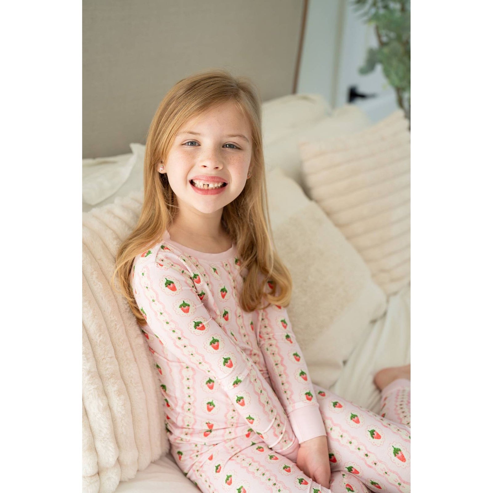 Strawberry Stripe | Two Piece Pajama Set