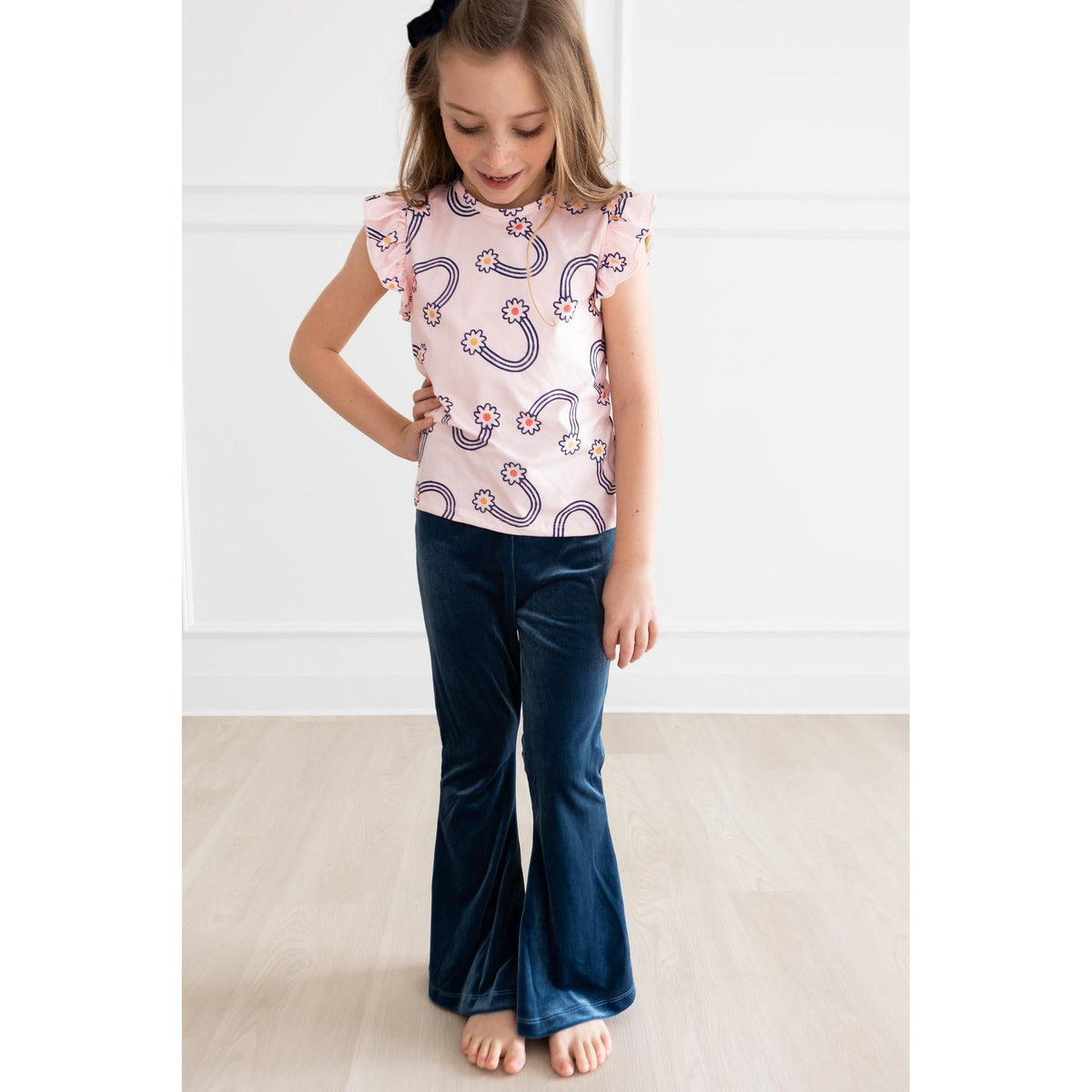 Denim Blue Velvet Bells