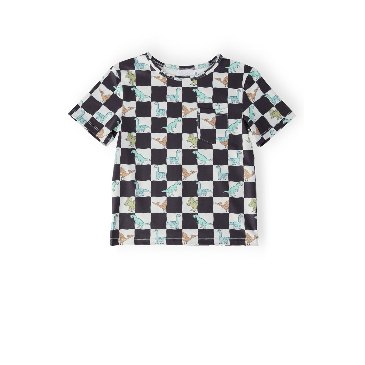 Boys Dino Checkers S/S Pocket Tee