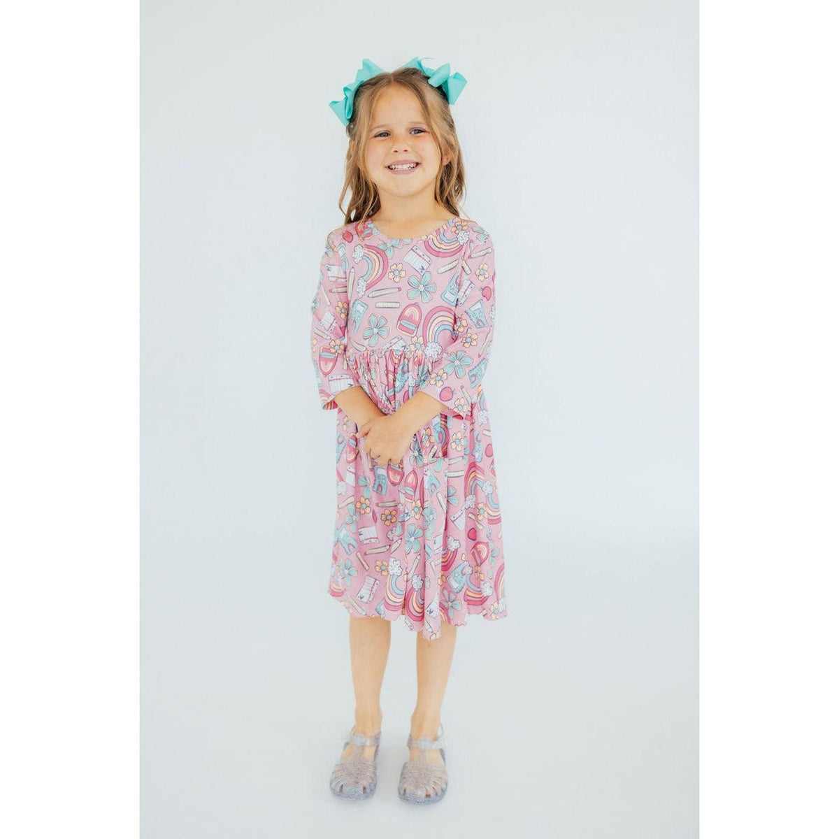 Dream Big Little One 3/4 Pocket Twirl Dress