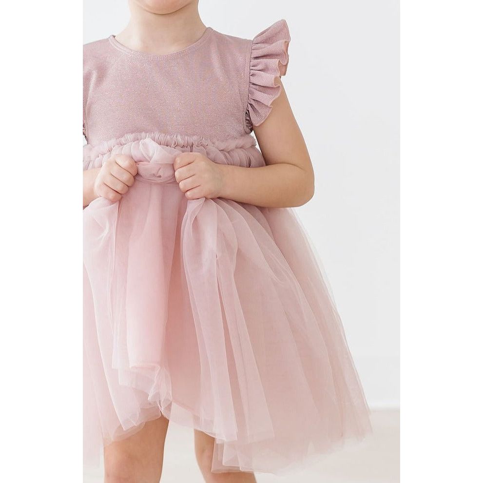 Dusty Pink Shimmer Tutu Dress