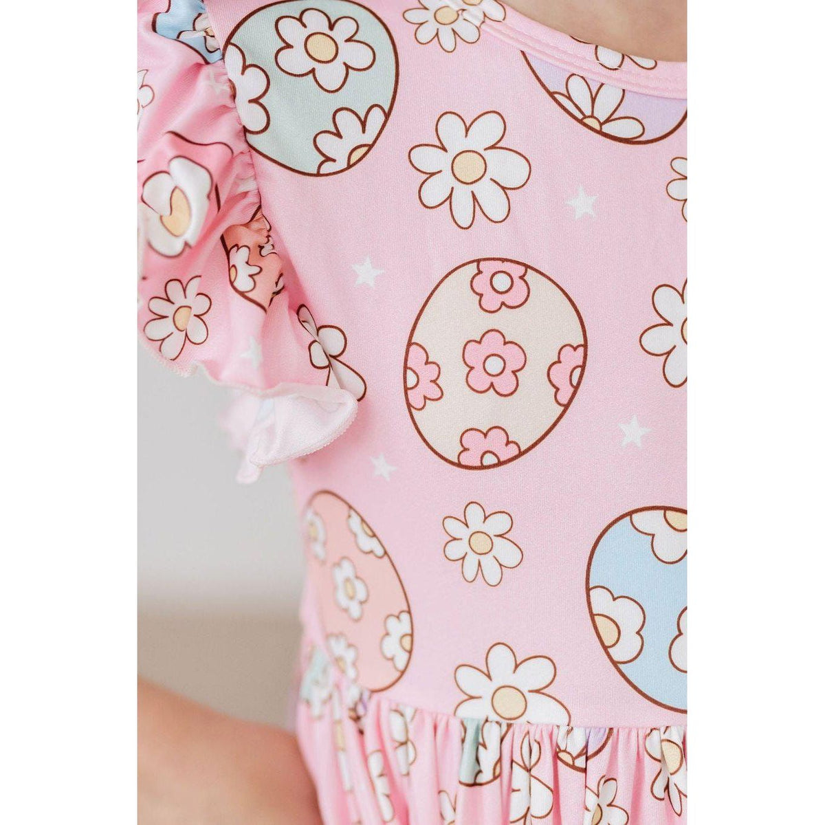 Easter Egg Hunt Flutter Sleeve Twirl Dress