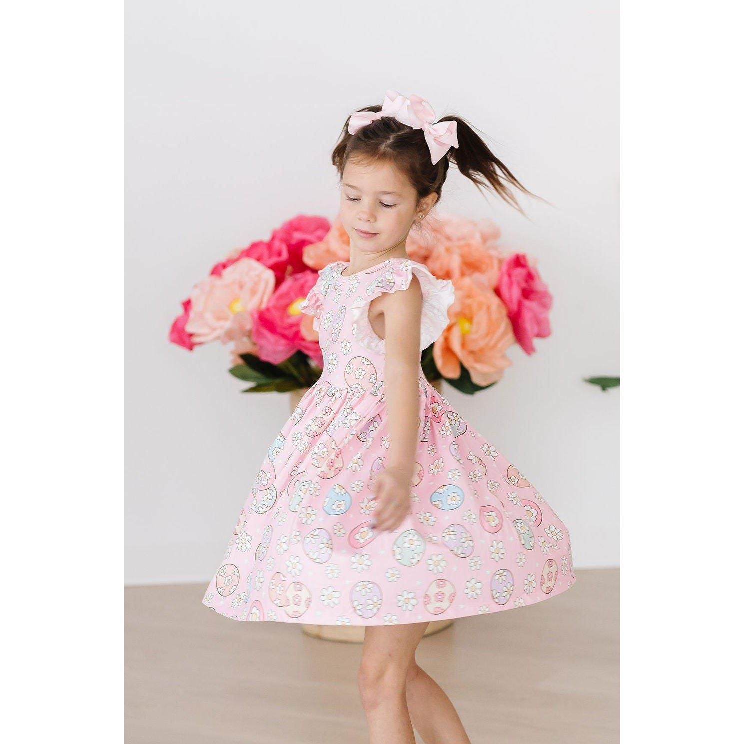 Easter Egg Hunt Flutter Sleeve Twirl Dress