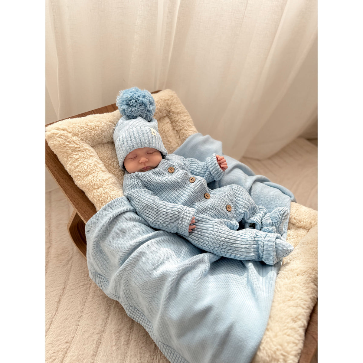 Classic Baby Blanket - Powder Blue