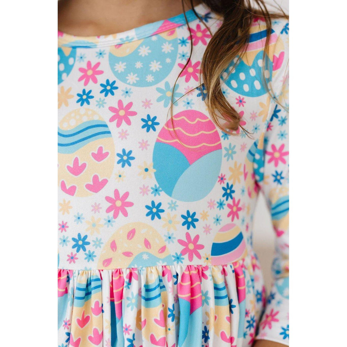 Egg-cellent 3/4 Sleeve Pocket Twirl Dress