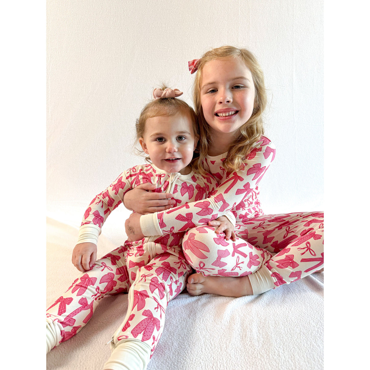 Hot Pink Bow | Two-Piece Pajama Set