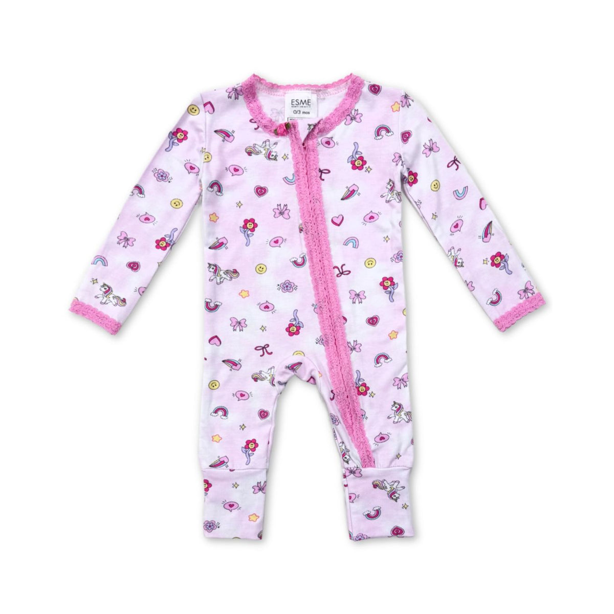 lace trim flip footie | charms