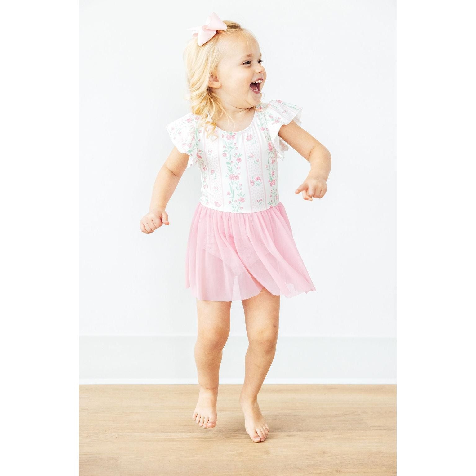Fancy Florals S/S Twirl Leotard