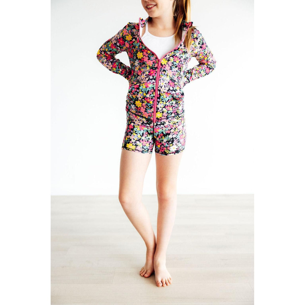 Flexible Floral Active Shorty Shorts