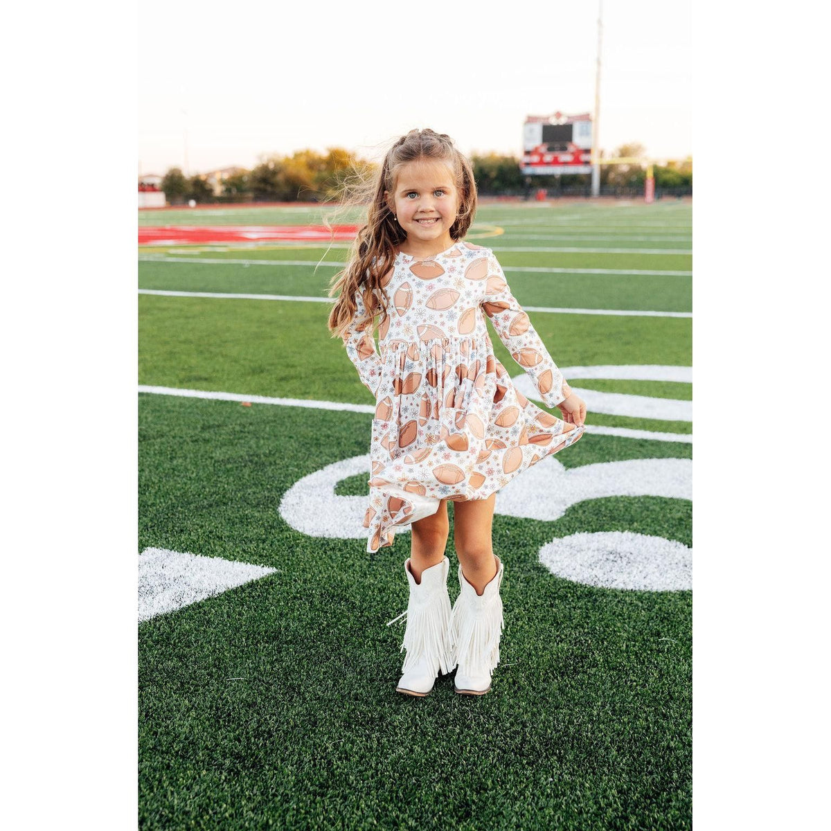 Football Friday L/S Pocket Twirl Dress