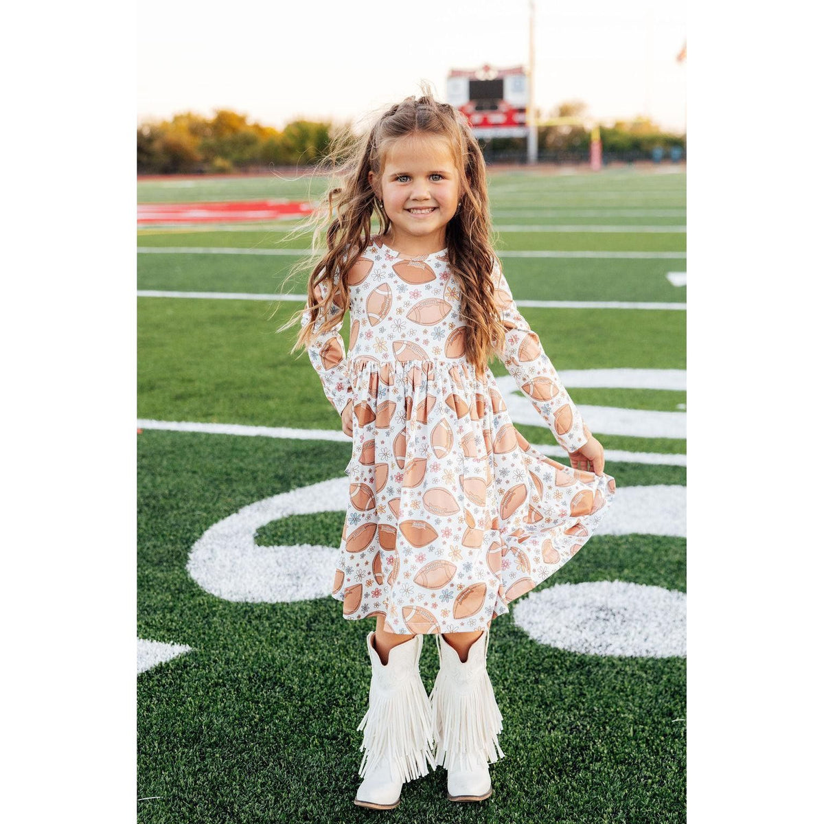 Football Friday L/S Pocket Twirl Dress