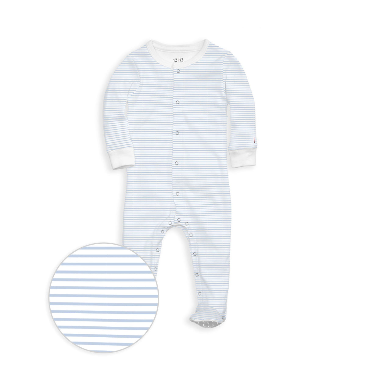 The Organic Snap Footie [Blue Stripe]