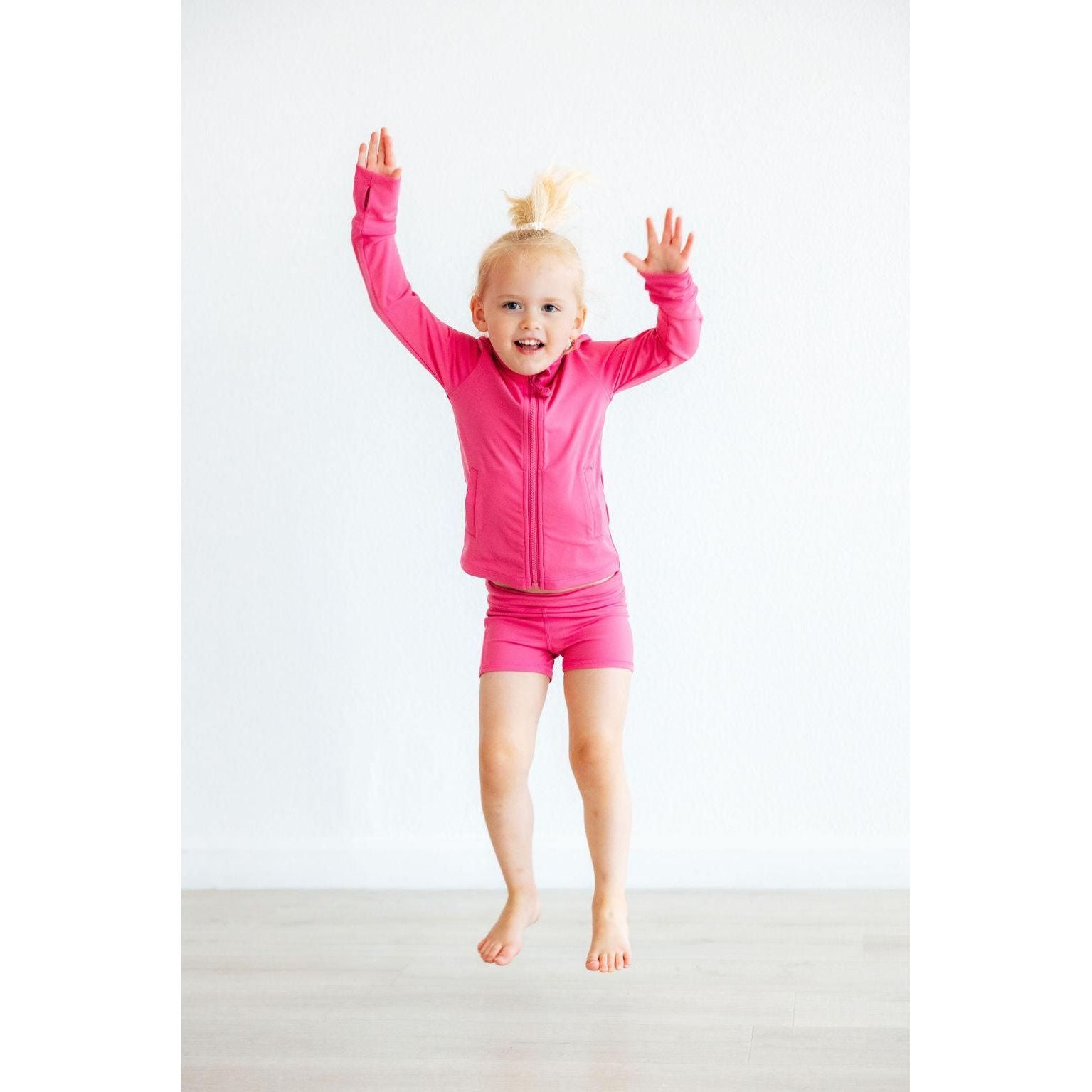 Fuchsia Flash Full-Zip Ruffle Active Jacket