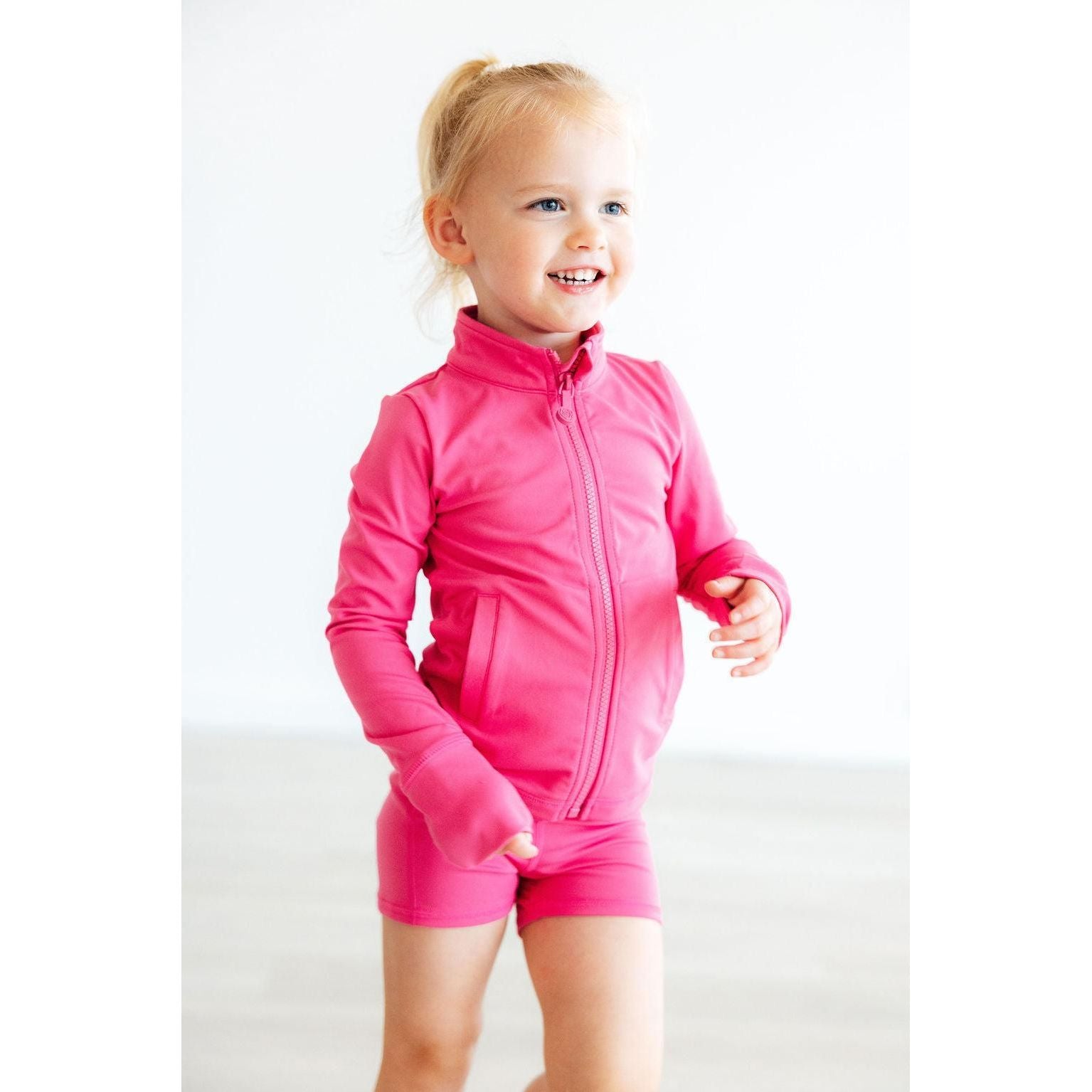 Fuchsia Flash Full-Zip Ruffle Active Jacket