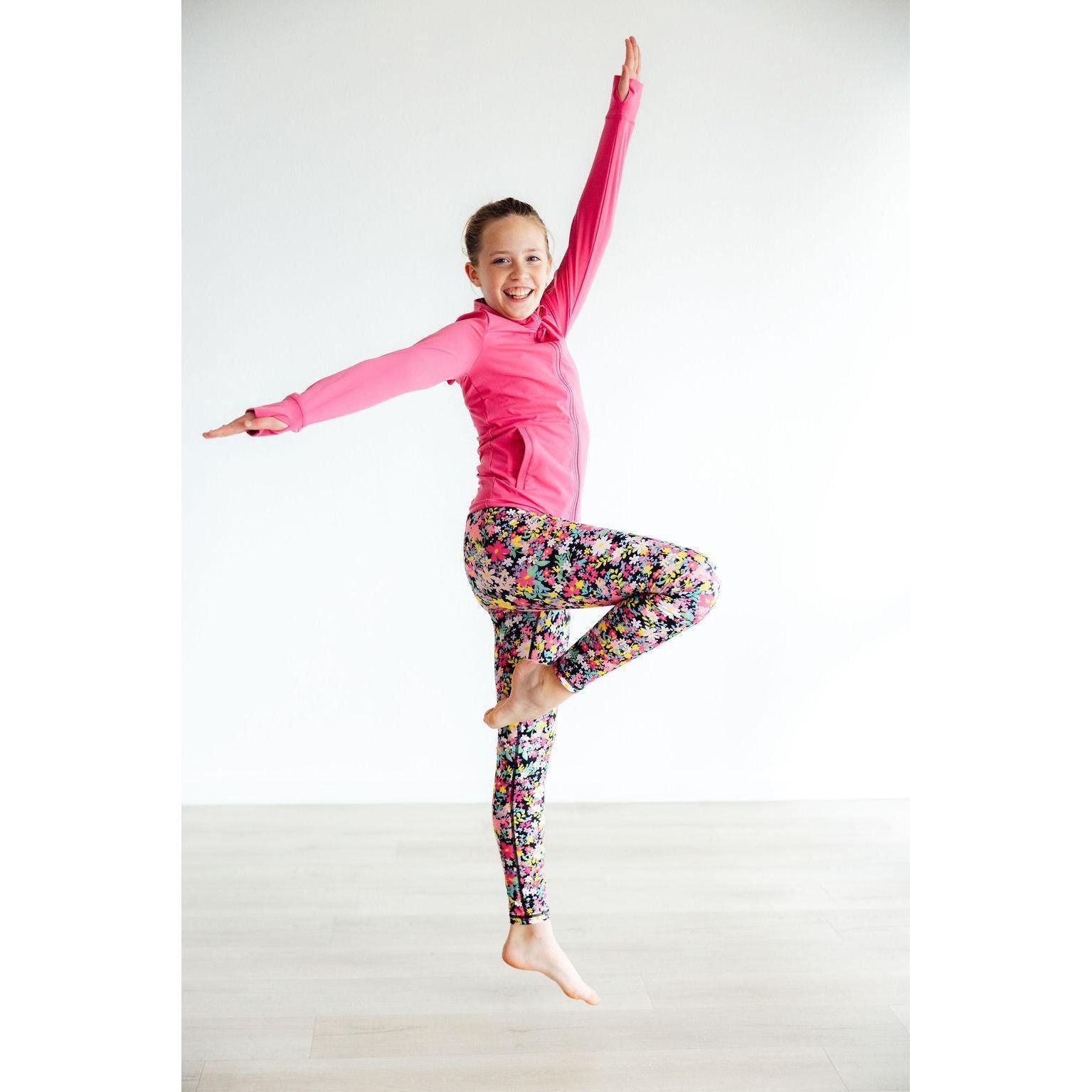 Fuchsia Flash Full-Zip Ruffle Active Jacket