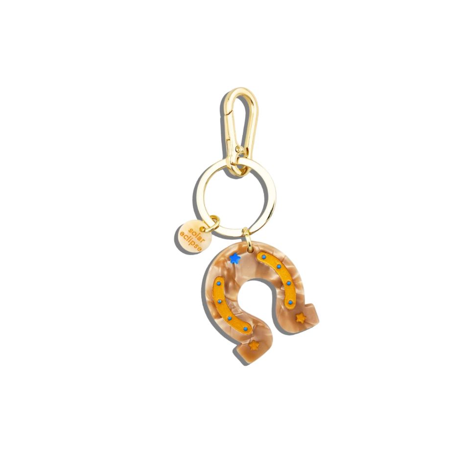 hand-painted lucky horseshoe bag charm + keychain