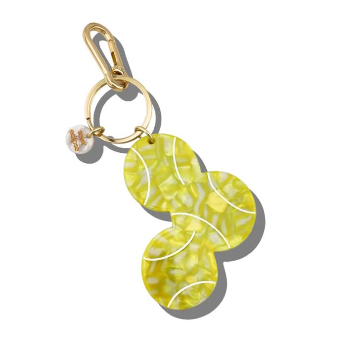 hand-painted tennis ball bag charm + keychain