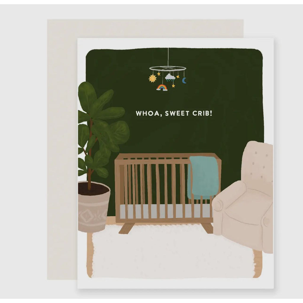 whoa sweet crib baby shower card