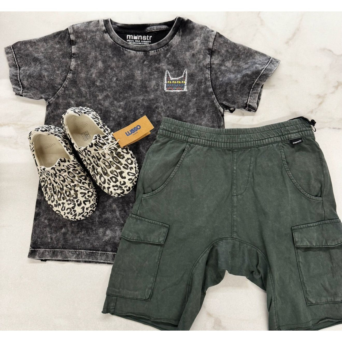 scenario kids slip ons | snow leopard