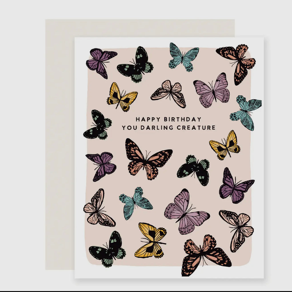 darling creature butterfly birthday card