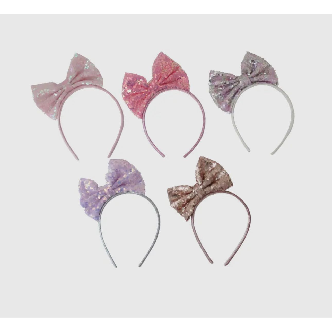 sequin bow headband | lt. orchid