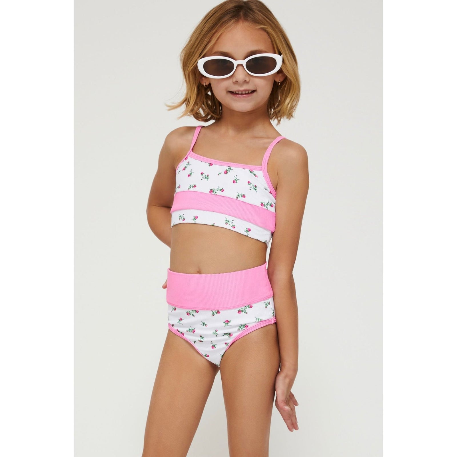 little eva & emmie swimsuit | peony blossom color block