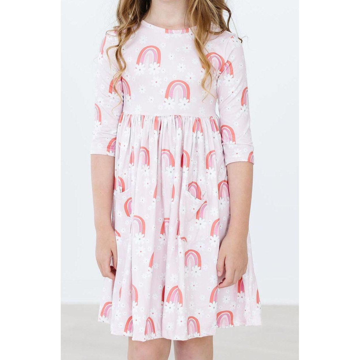 Fun & Flowers 3/4 Sleeve Pocket Twirl Dress