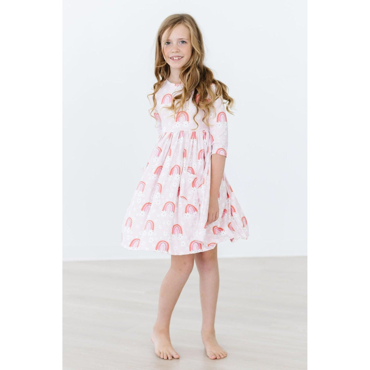 Fun & Flowers 3/4 Sleeve Pocket Twirl Dress