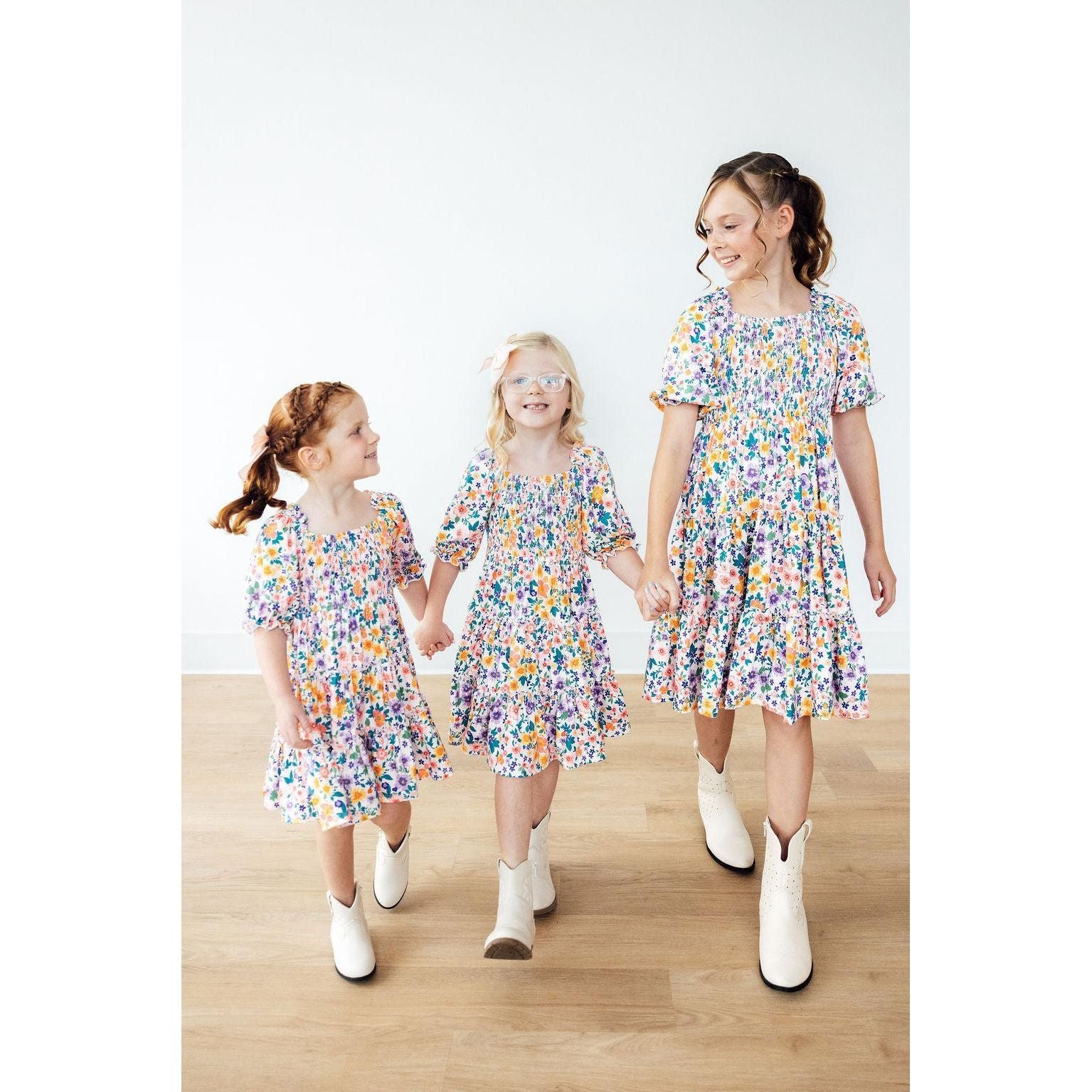 Garden Groove Smocked Ruffle Dress
