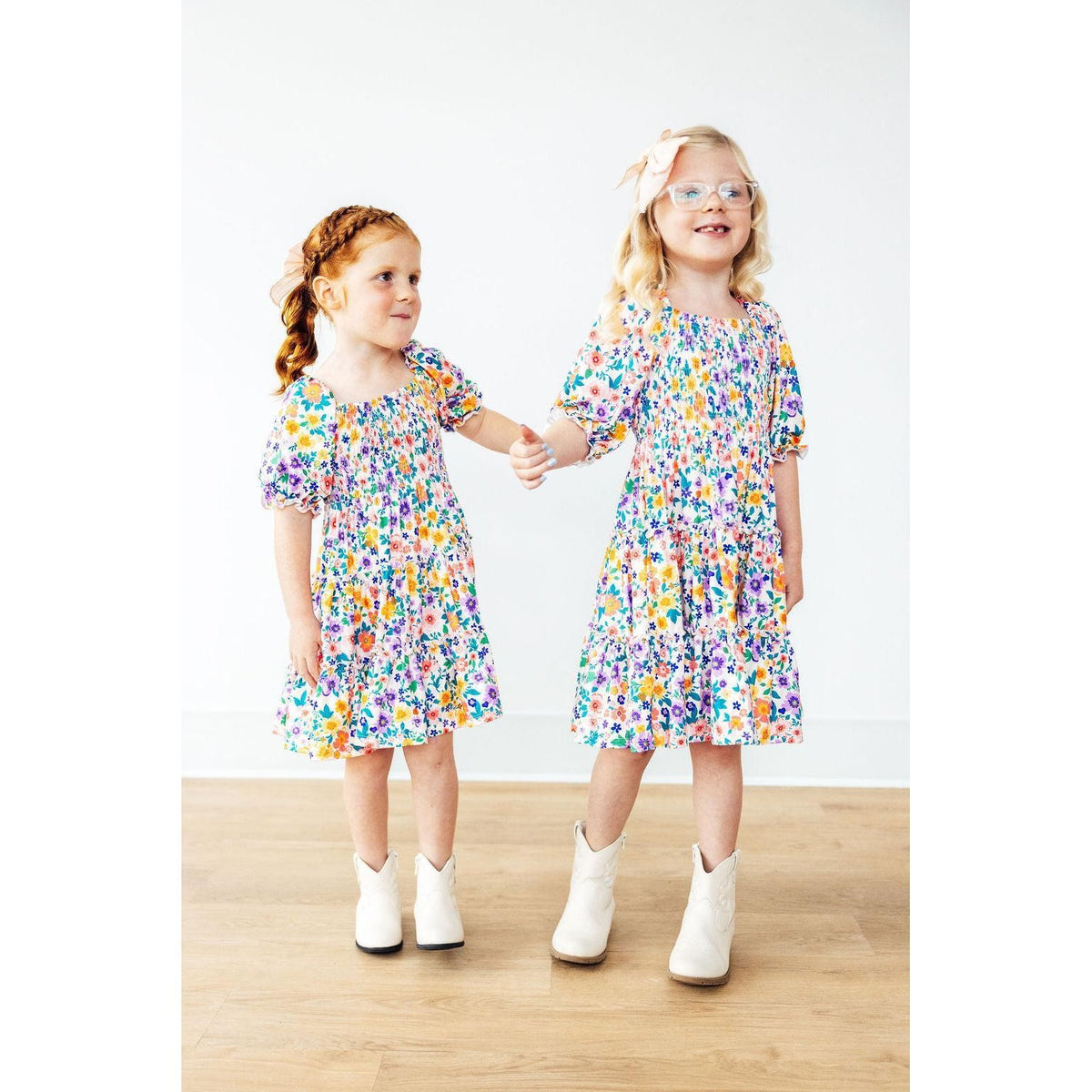 Garden Groove Smocked Ruffle Dress