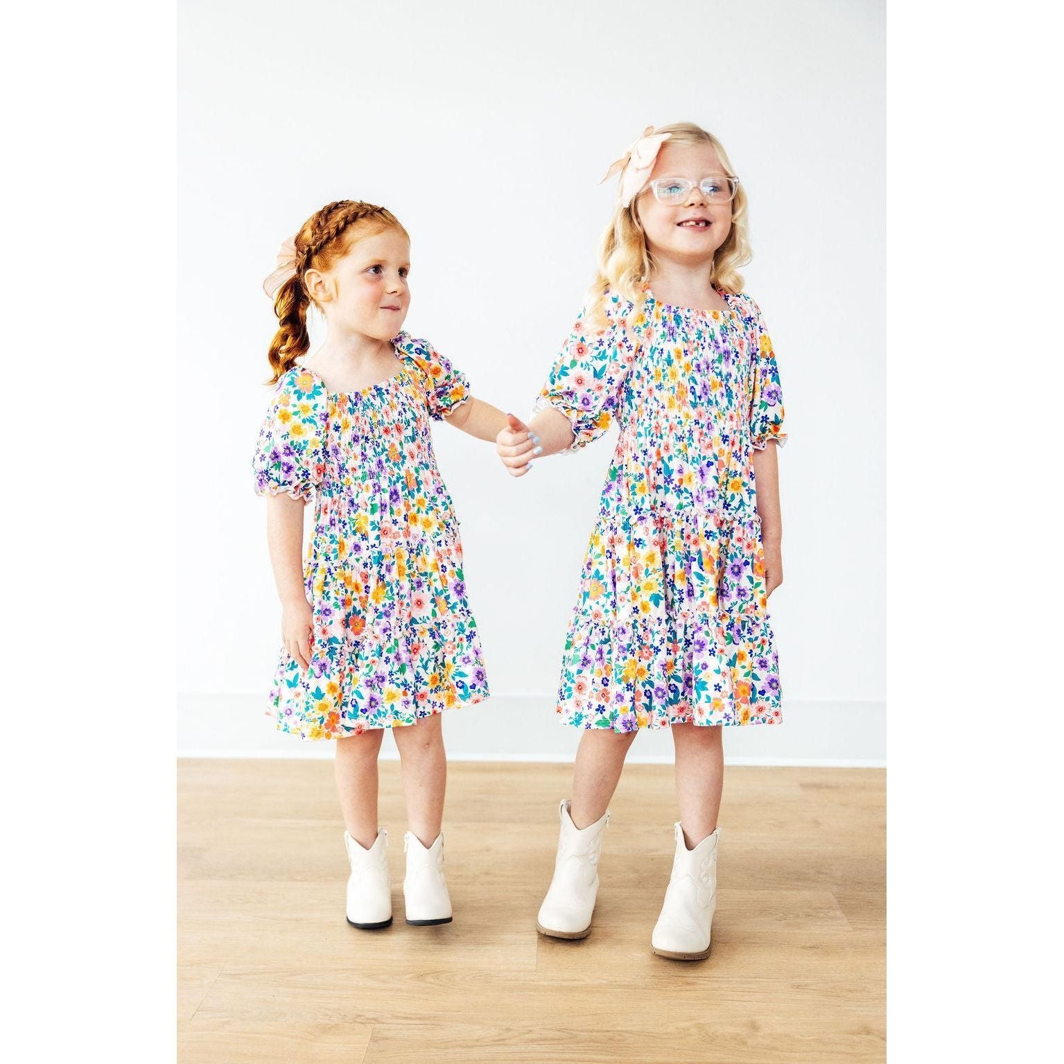 Garden Groove Smocked Ruffle Dress