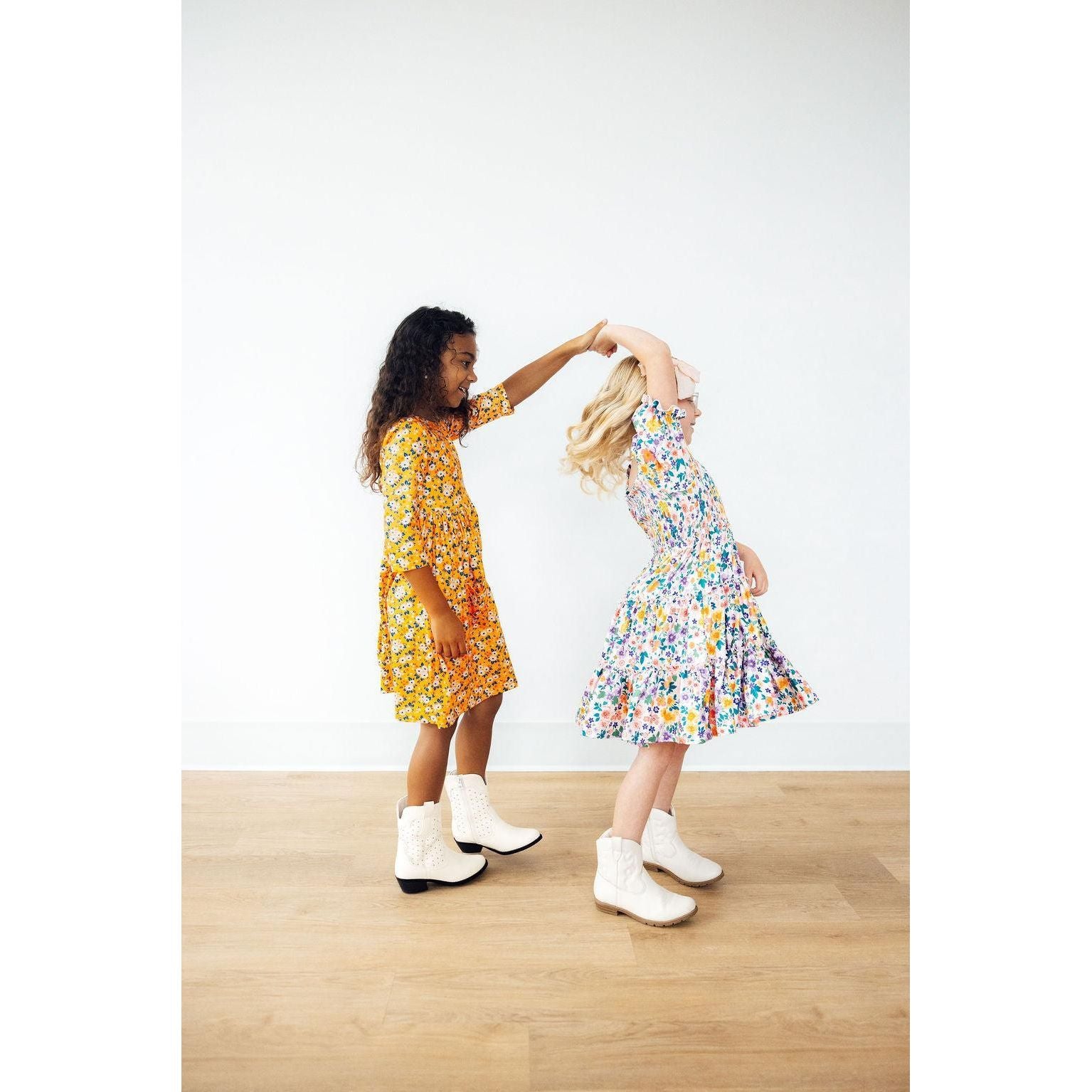 Garden Groove Smocked Ruffle Dress