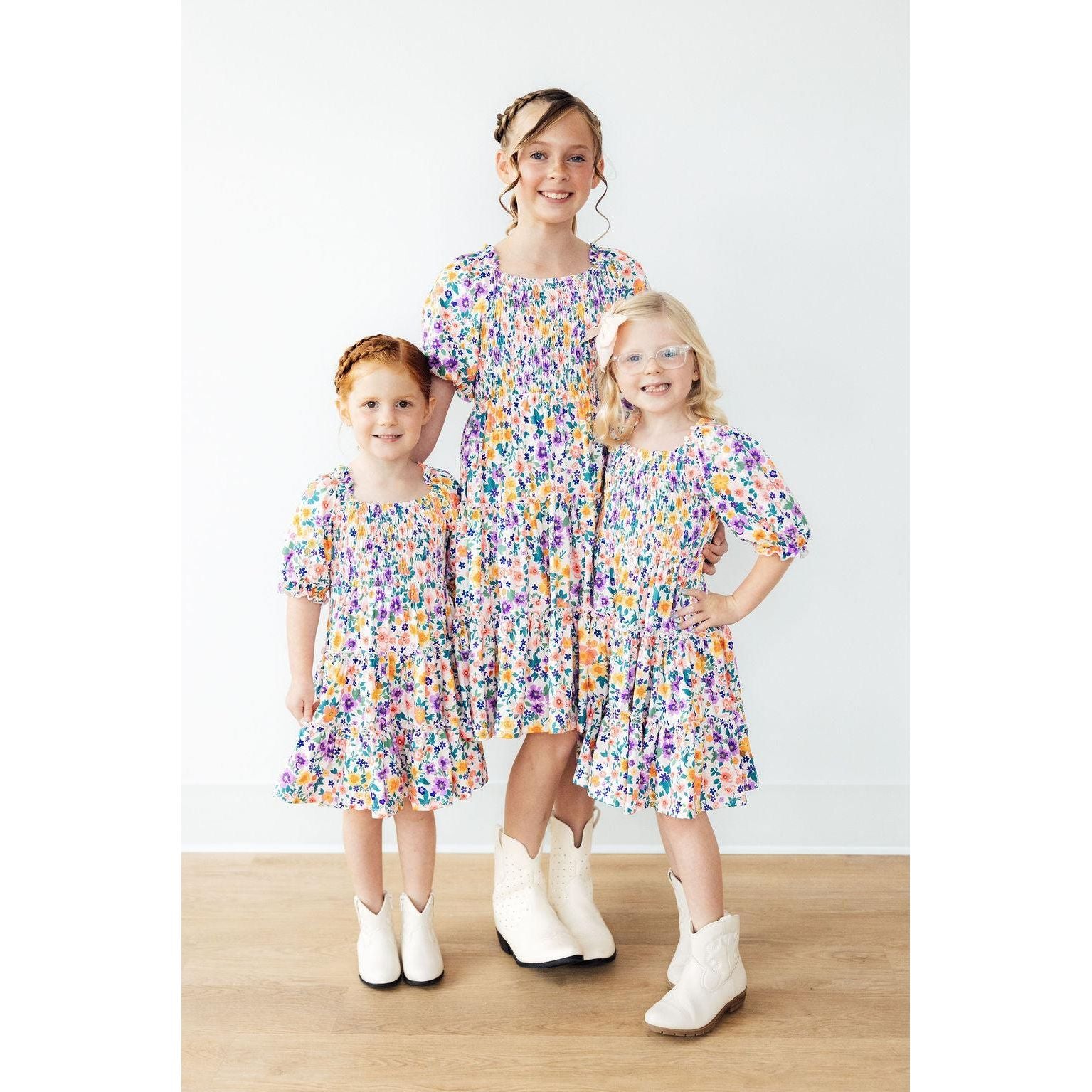 Garden Groove Smocked Ruffle Dress