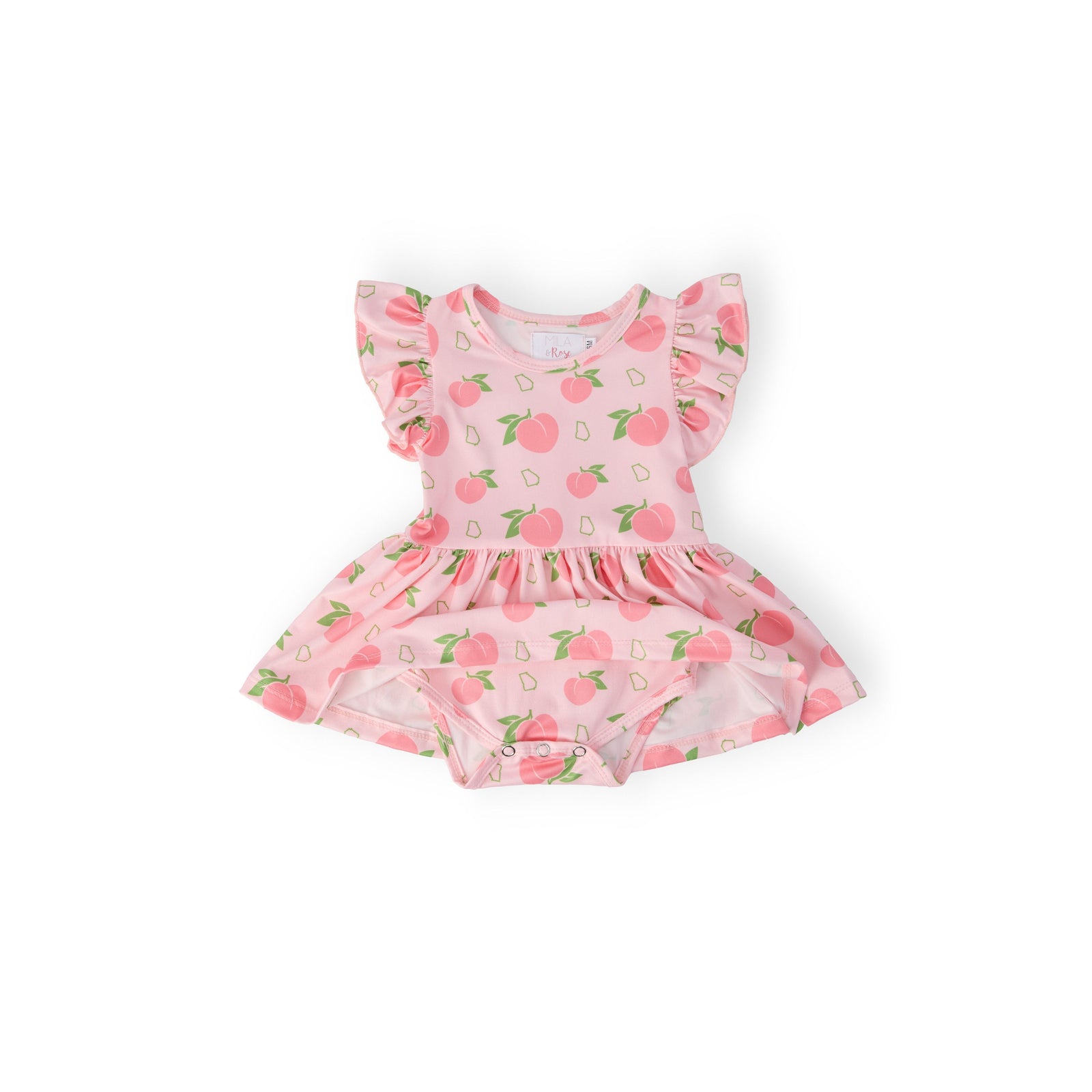 Georgia Peach S/S Flutter Twirl Bodysuit