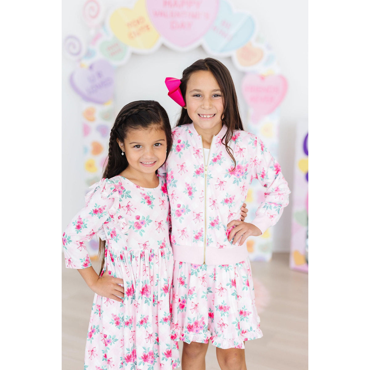 Gingham Bows Satin Jacket