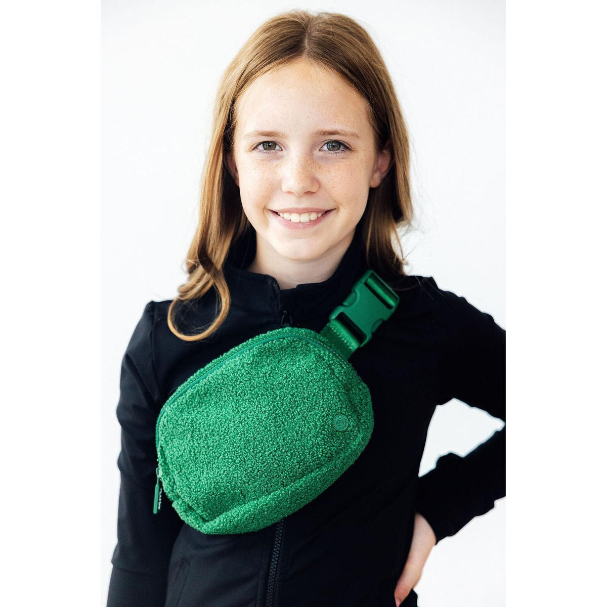 Green Fleece Belt Bag