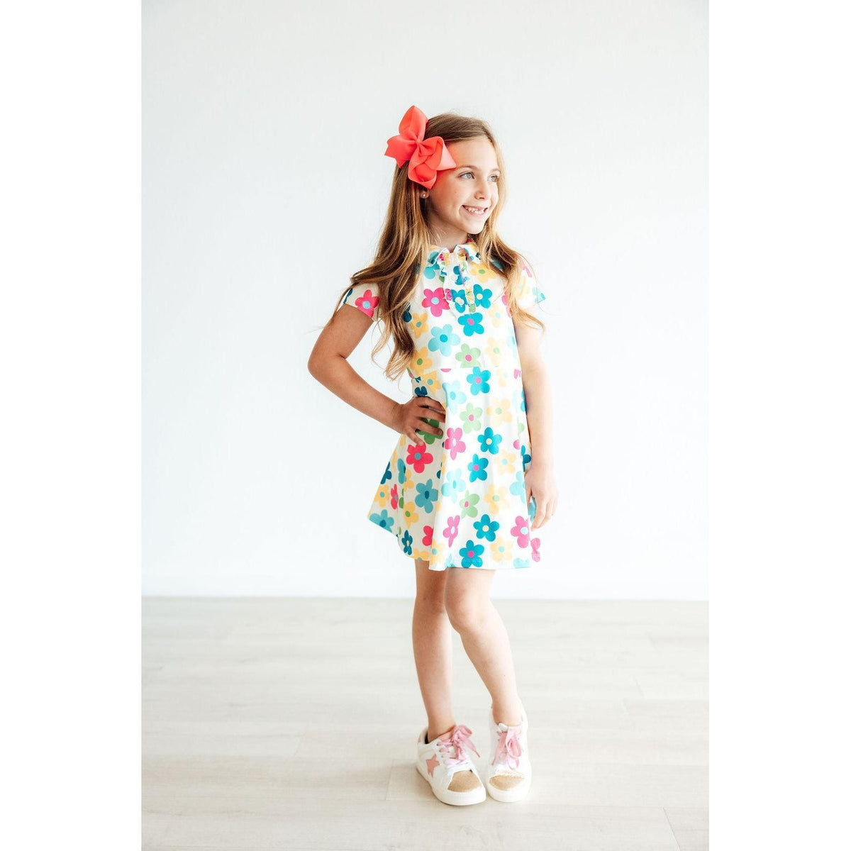Groovy Blooms S/S Polo Dress