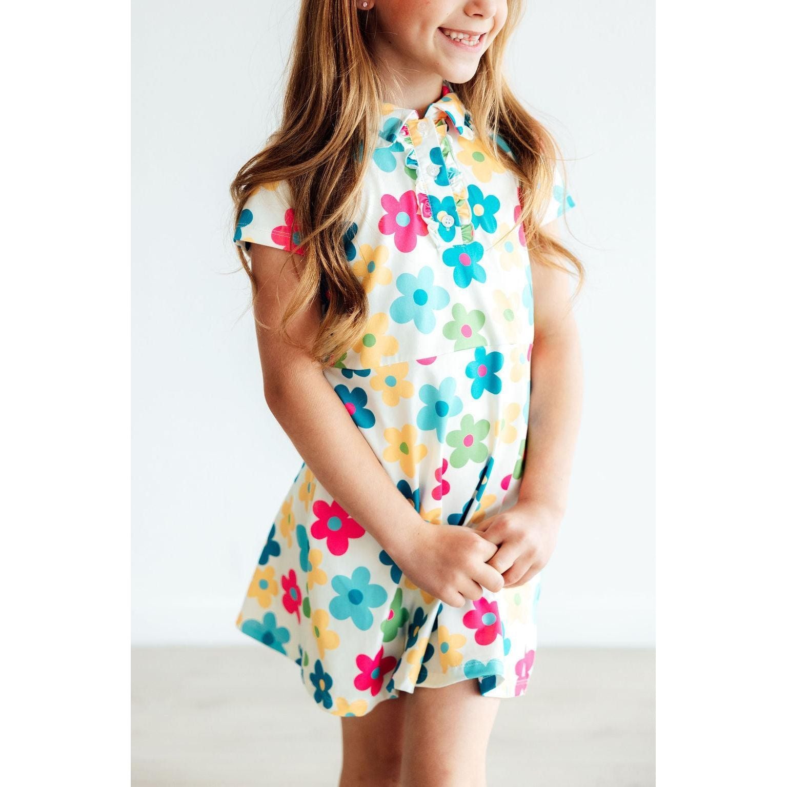 Groovy Blooms S/S Polo Dress