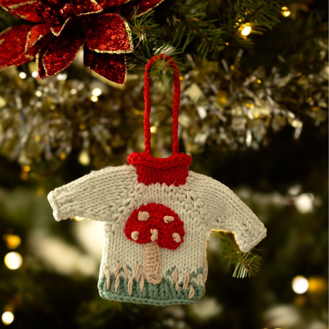 Mushroom Sweater Ornament