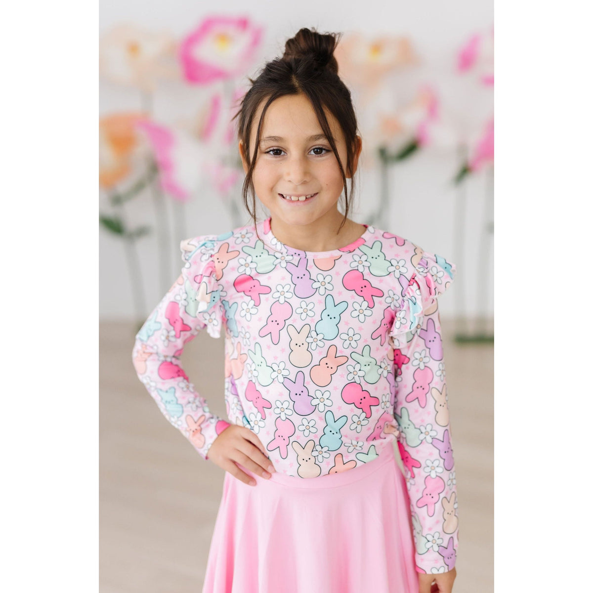 Hangin with My Peeps L/S Ruffle Tee