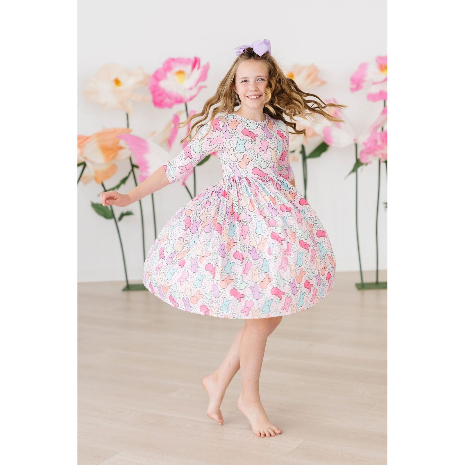 Hangin with my Peeps 3/4 Sleeve Pocket Twirl Dress