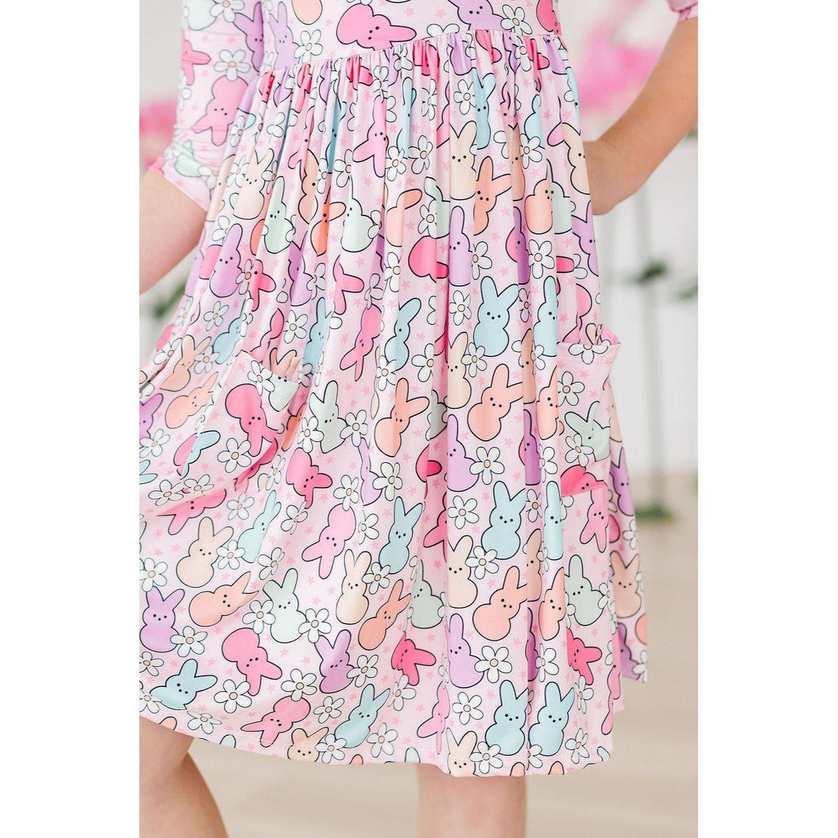 Hangin with my Peeps 3/4 Sleeve Pocket Twirl Dress