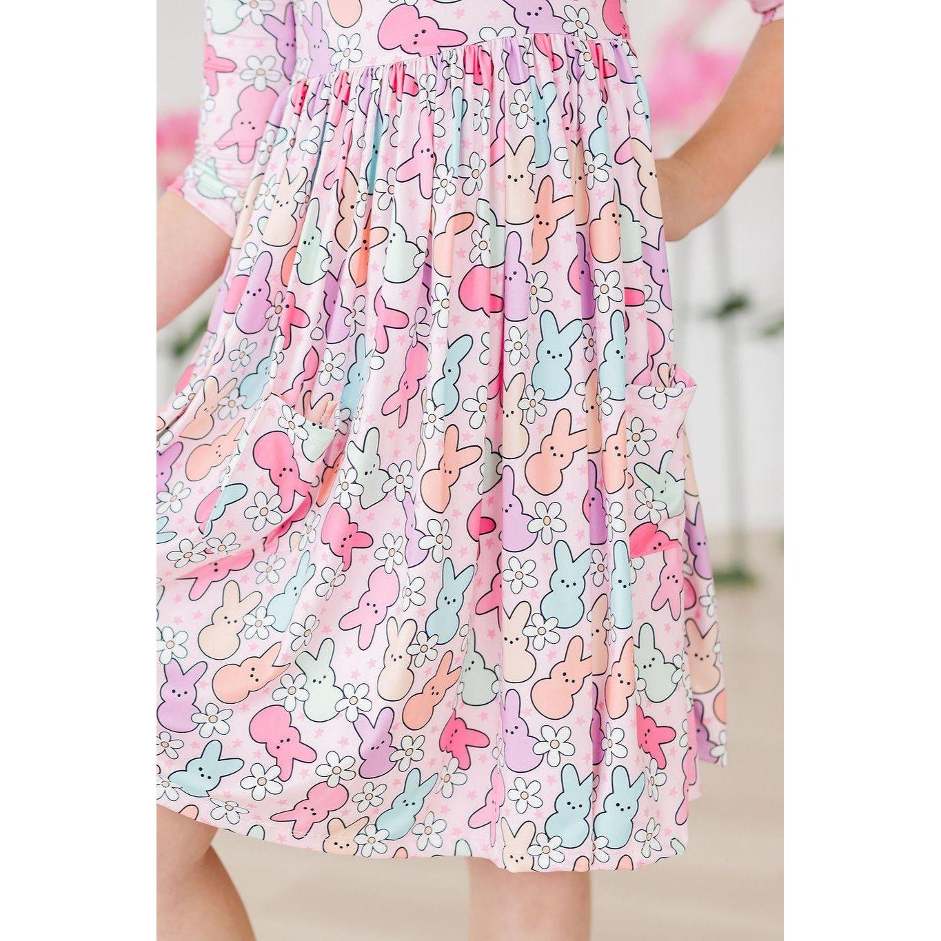 Hangin with my Peeps 3/4 Sleeve Pocket Twirl Dress
