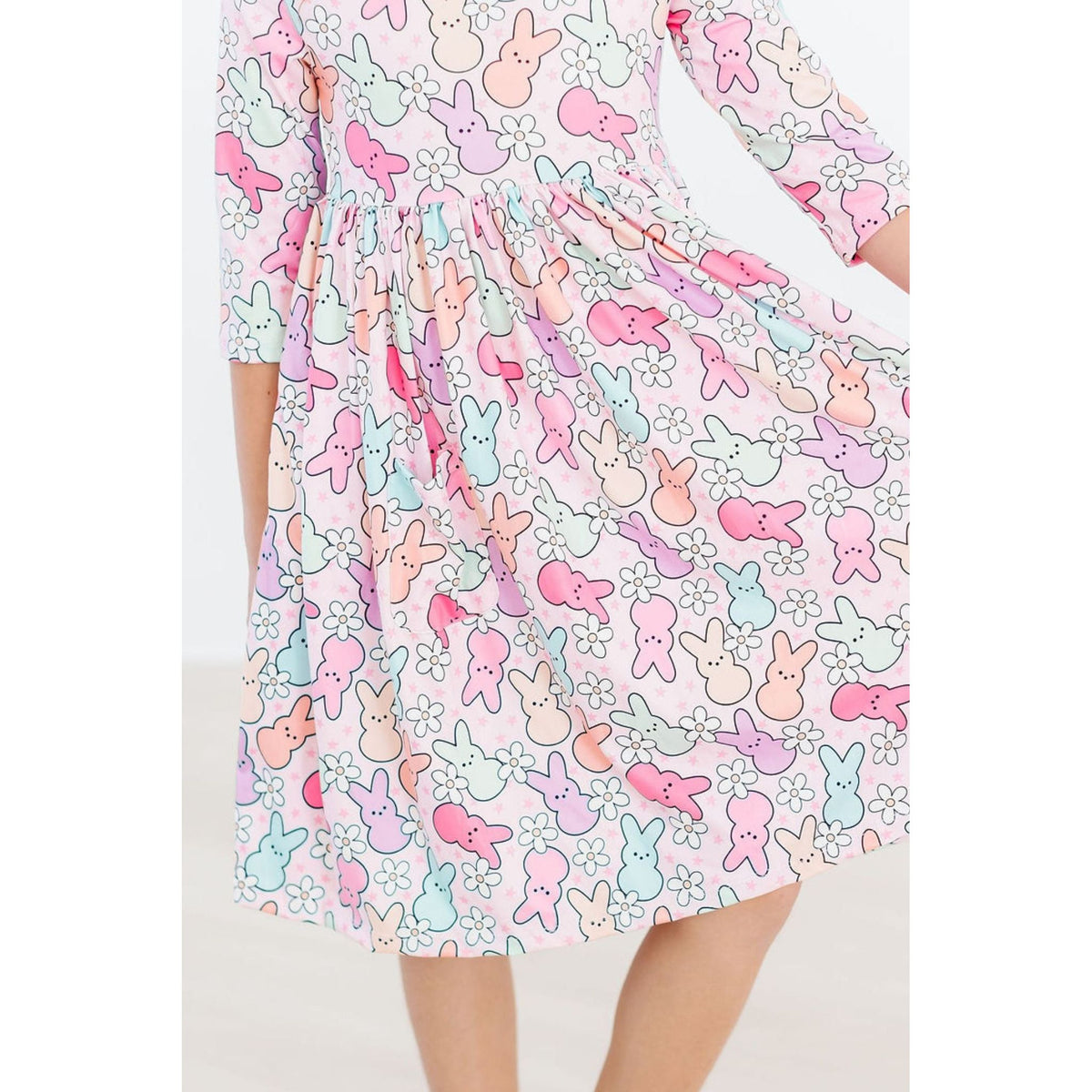 Hangin with my Peeps 3/4 Sleeve Pocket Twirl Dress